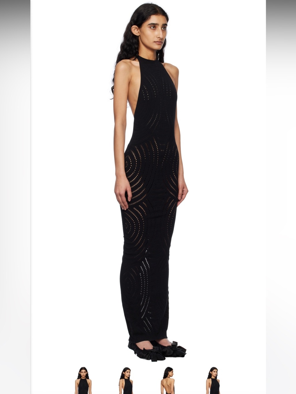 NWT MISBHV Black Mesh Halter Maxi Dress Size XS-S